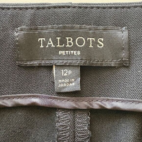 Talbots  Pants Womens 12P Black Dress Signature Solid Flat‎ Front Side Zip - Picture 3 of 7